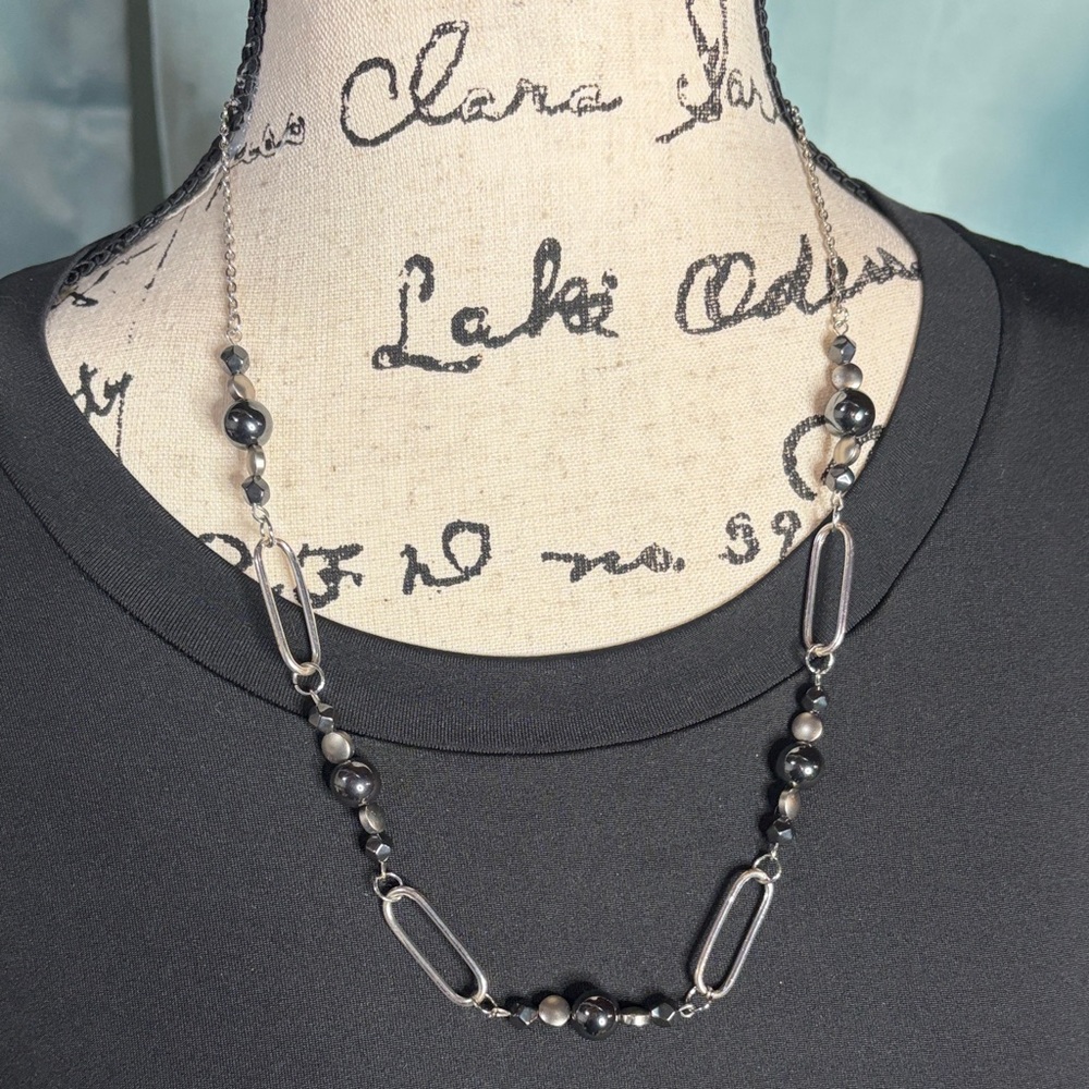 Genuine Hematite Statement Necklace
